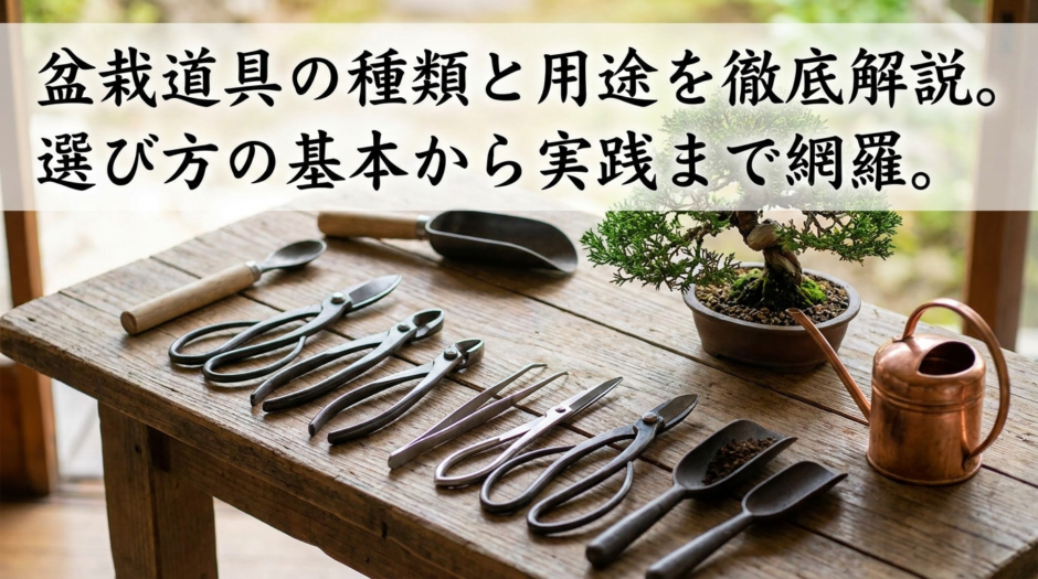 盆栽道具の種類と用途を徹底解説。選び方の基本から実践まで網羅。